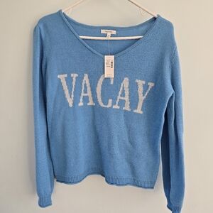 Maurices Blue V-Neck VACAY Sweater